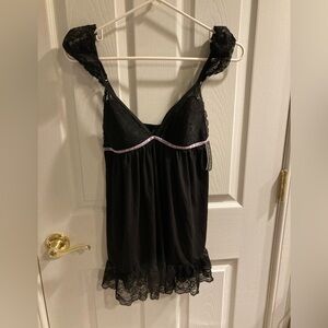 Rampage Black Chemise with Ruffled Trim NWT